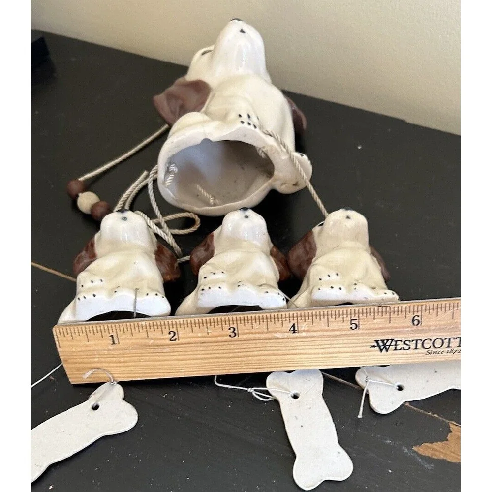 Wind chime ‎ Ceramic Dog / PUPPY  & bones